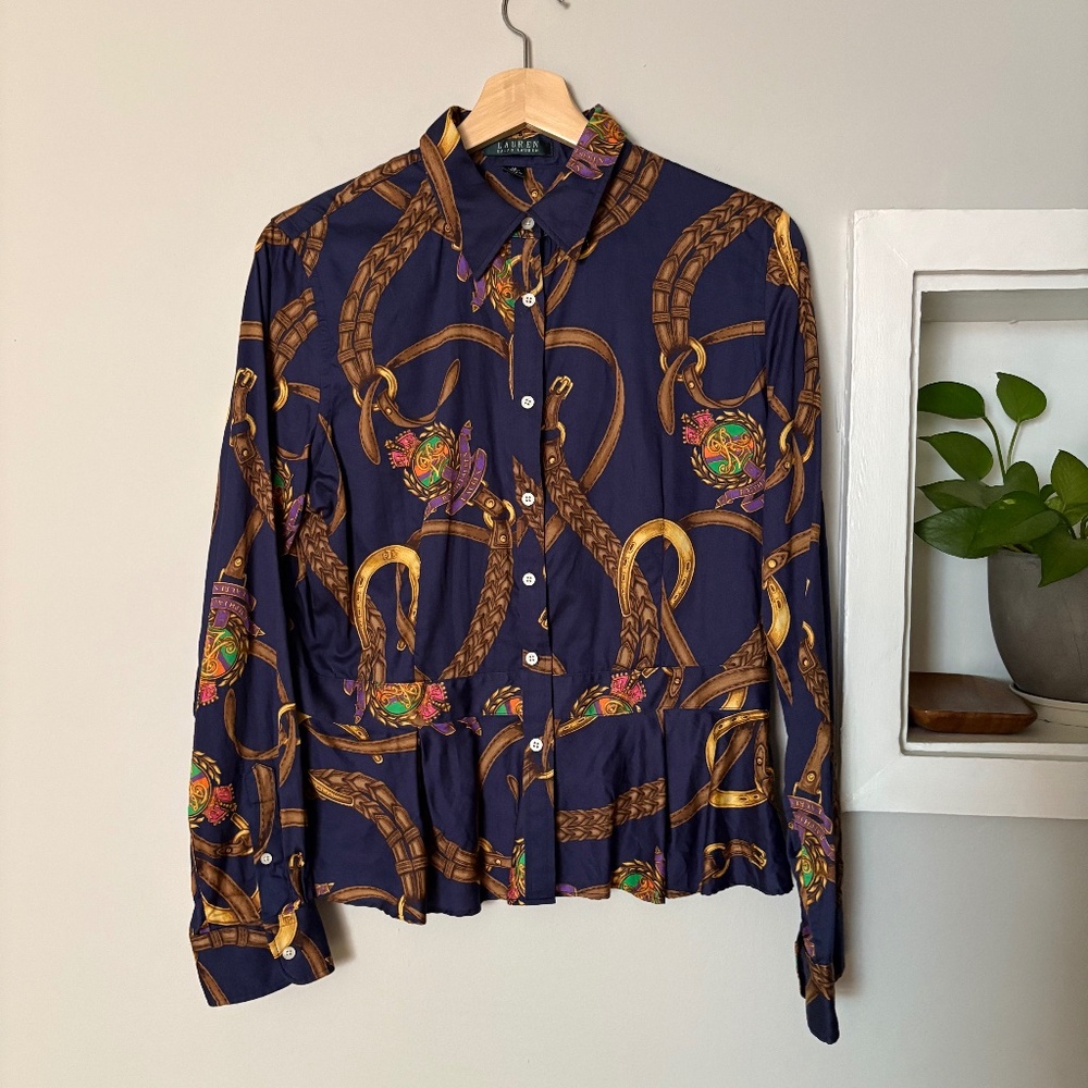 SOLD // Vintage Ralph Lauren Button Down Equestrian Shirt
